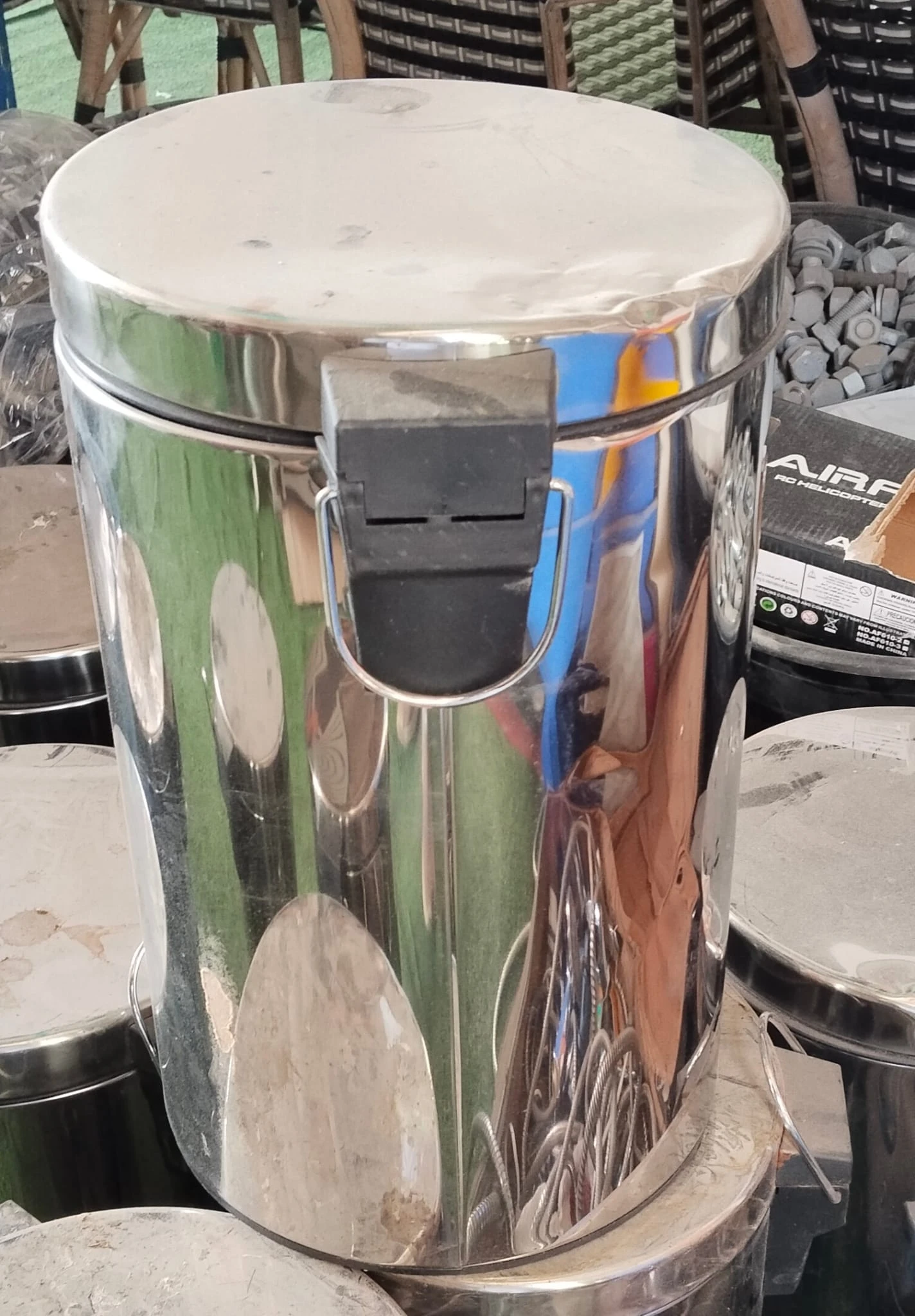Stainless Steel Pedal Bin - View 1