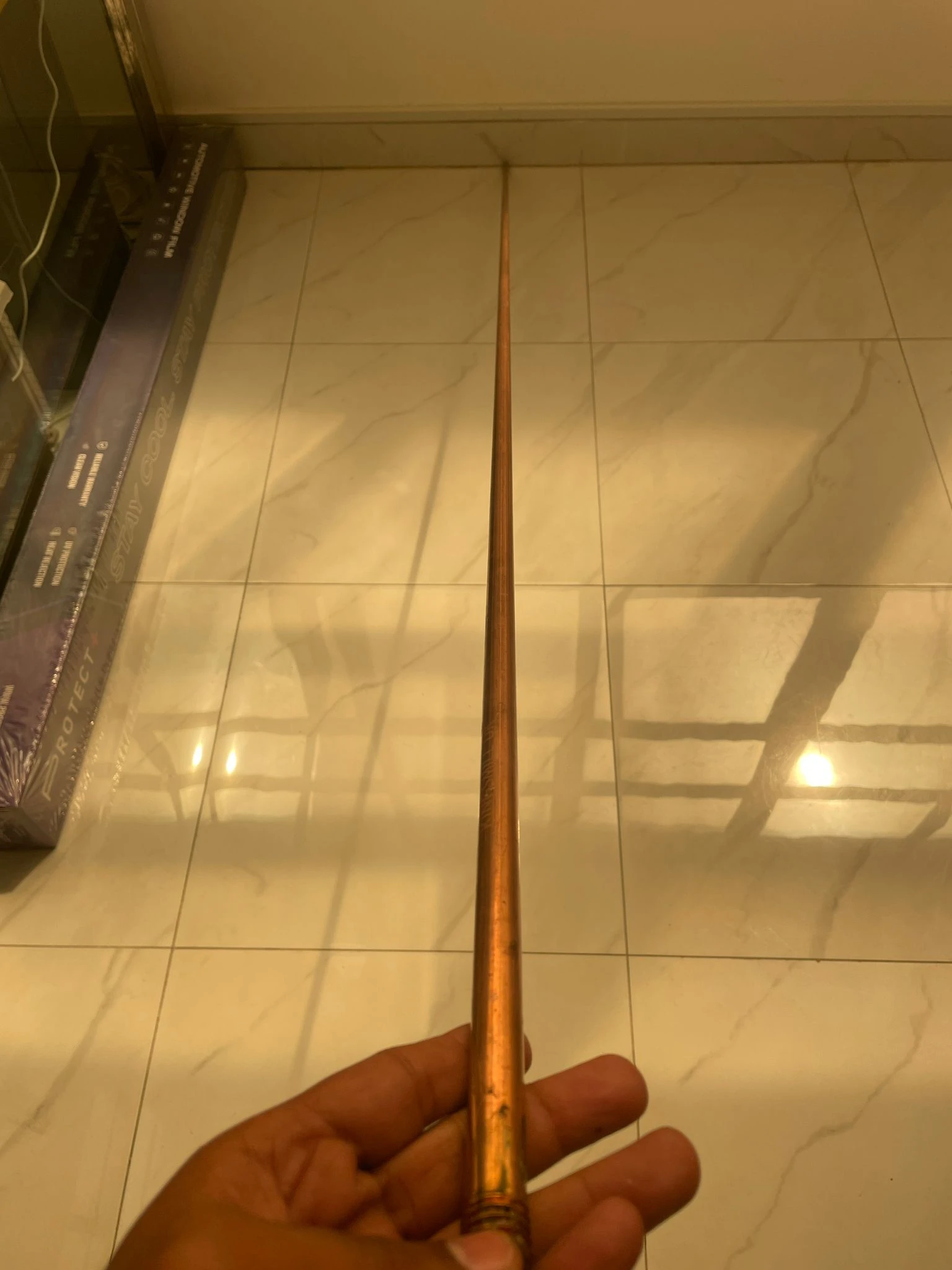 Copper-plated lightning rod or a ground earthing rod.